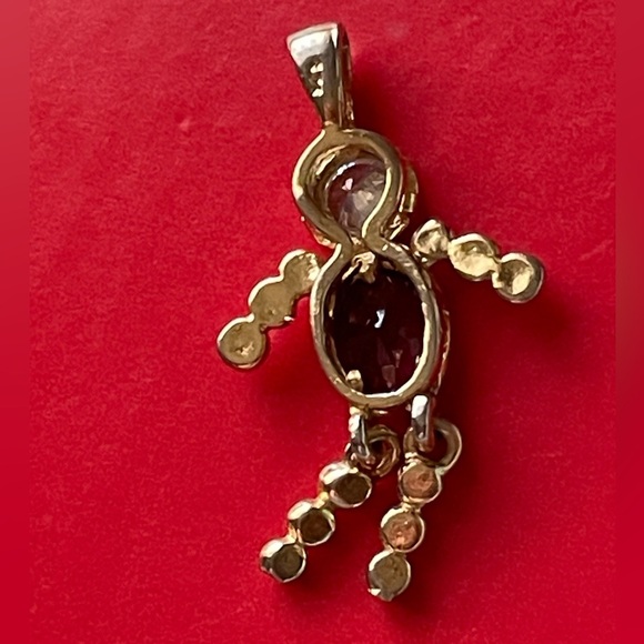 925 Silver Charm,Color Gold and Purple Pendant. - Picture 3 of 6